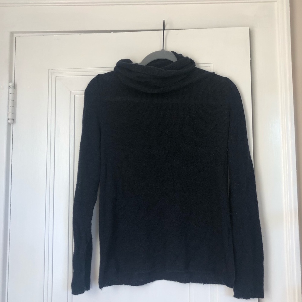 Soft wool blend cowl neck sweater